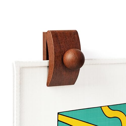 Wooden Tapestry & Quilt Wall Hangers - 4 Pack Display Clamp Clips
