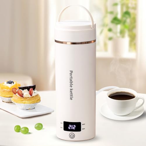 Portable Electric Kettle for Travel - 13.5oz Stainless Steel Water Boiler