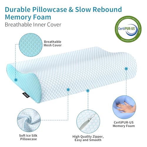 Ergonomic Memory Foam Neck Pillow for Side & Back Sleepers