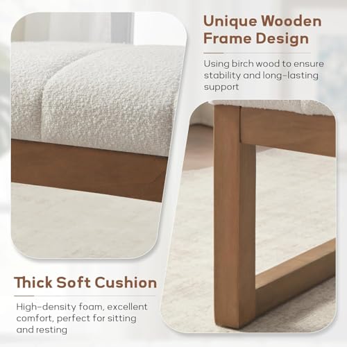 52.7-Inch Modern Upholstered Bedroom Bench, Entryway & Dining Bench