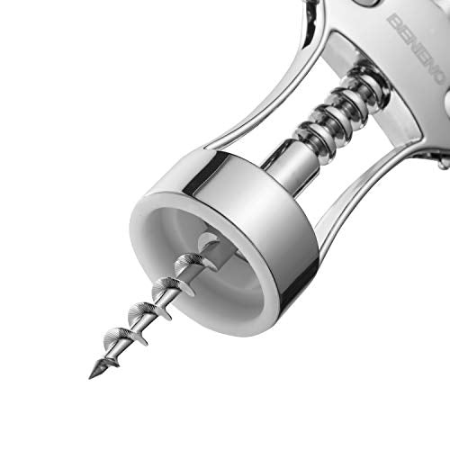 Beneno Silver Wing Corkscrew Wine Opener - Premium All-in-One Bar Tool