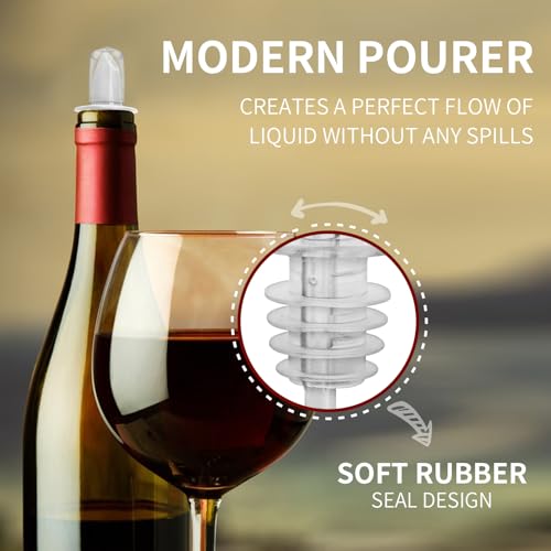 eispap 5PCS Clear Plastic Oil Bottle Pourers with Dust Caps - Professional Bar & Kitchen Use
