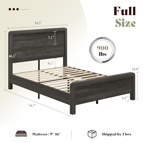 3-Piece Modern Fluted Full Size Bedroom Furniture Set with Nightstands