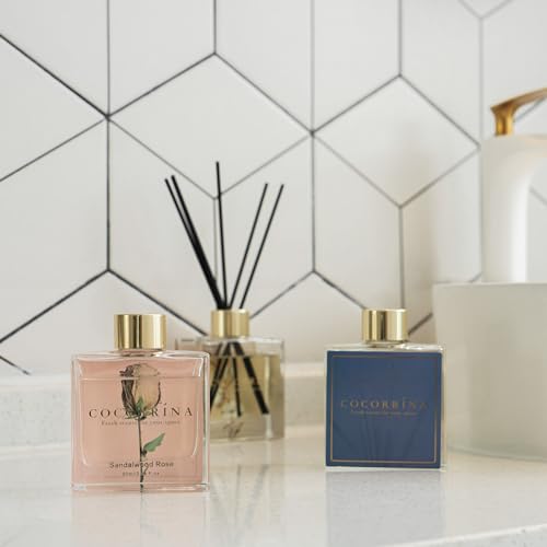 3-Pack Reed Diffuser Set with 24 Sticks - Vanilla, Rose & Linen Fragrance