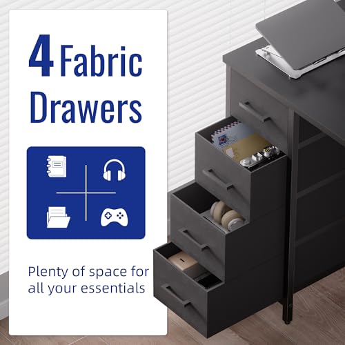 32-Inch Small Computer Desk with 4 Drawers, Modern Home Office Writing Desk