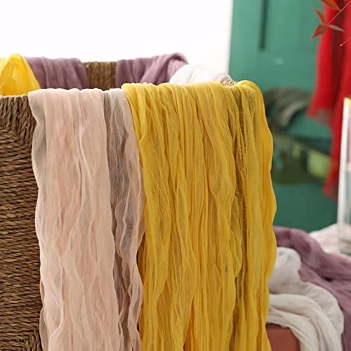 Peach Cheesecloth Table Runner 10ft Fall Wedding & Party Decor - Joanlody