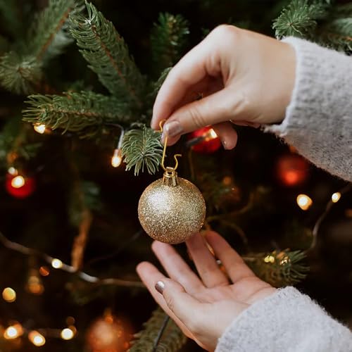 100 Gold Christmas Ornament Hooks for Trees - Durable Metal Hangers