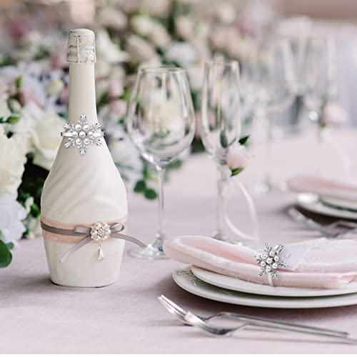 12 Pcs Christmas Snowflake Napkin Rings Holder - Holiday Table Decor