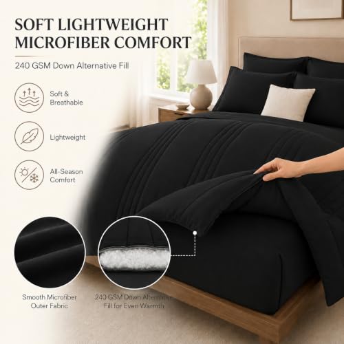 7-Piece Queen Comforter Set - Soft Microfiber Bed in a Bag with Sheets