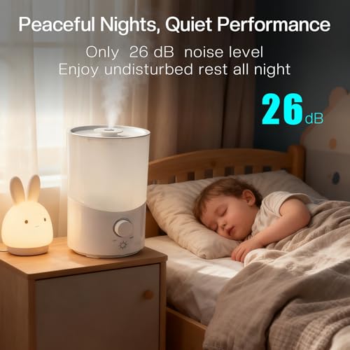 3L Cool Mist Ultrasonic Humidifier with Top Fill and Knob Control