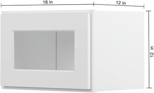 Furinno Shaker Wall Kitchen Cabinet - Single Door Design, Easy Assembly, 12" D x 18" W x 12" H, White