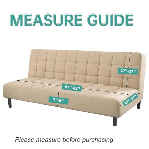 High Stretch Armless Sofa Bed Slipcover - Light Gray Futon Cover