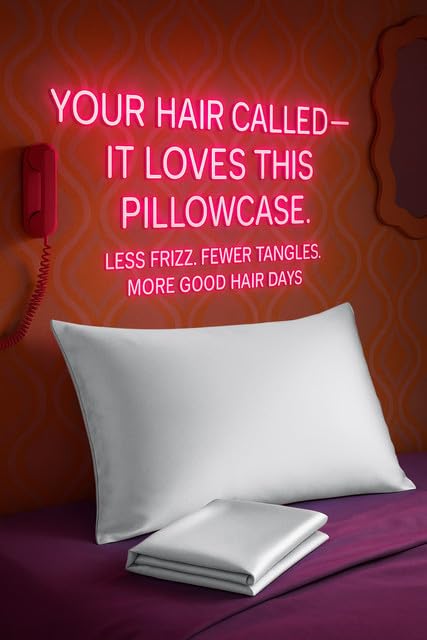 BLISSFORD Satin Pillowcase Set of 2 - Standard Size with Hidden Zipper