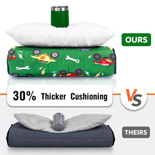 Extra Thick Toddler Nap Mat with Pillow & Detachable Blanket for Daycare