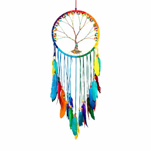 Large Tree of Life Dream Catcher - 36-Inch Handcrafted Boho Wall Decor