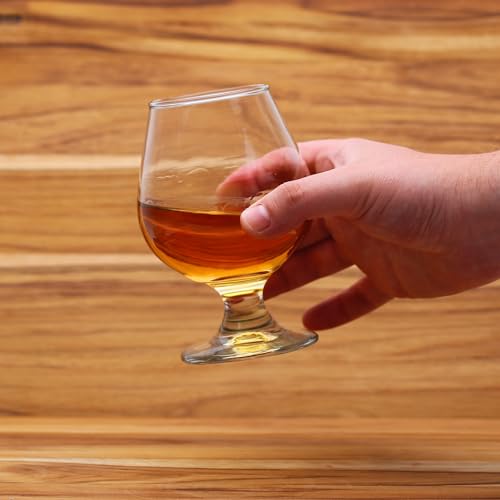 Cristar 12oz Brandy & Craft Beer Glasses Set of 4, Lead-Free Tulip Glasses, Dishwasher Safe, Colombia Made