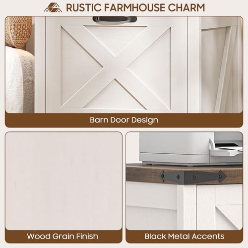 2-Drawer Farmhouse File Cabinet with Wooden Top for Home Office