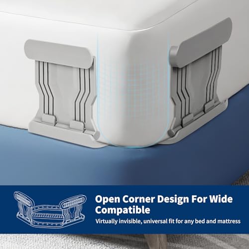 Heavy Duty Bed Sheet Holders - Set of 4 Sheet Clips (Grey)