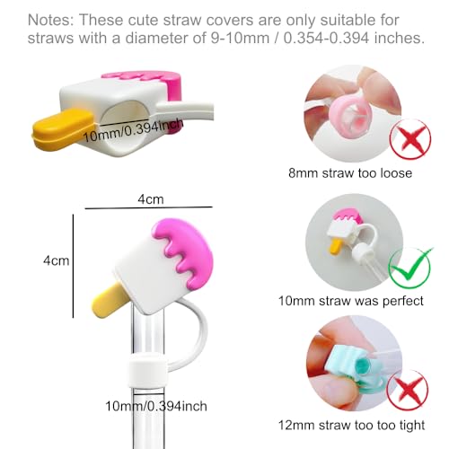 Silicone Straw Cover for Stanley Tumbler 30oz & 40oz - Popsicle Shape Topper