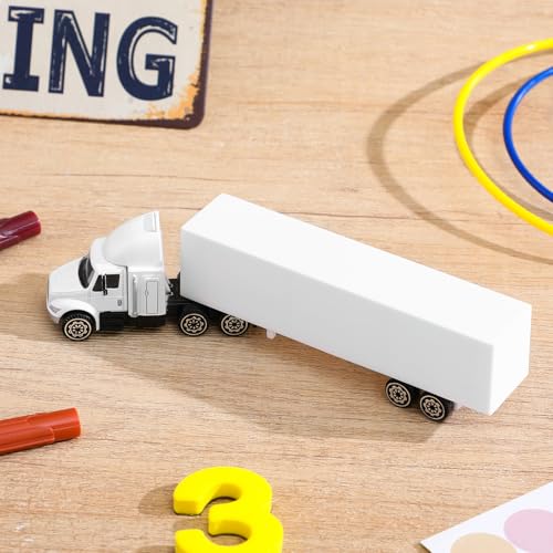 Diecast Semi Truck Toy Model with Detachable Container - 7.5-inch Retro Decor