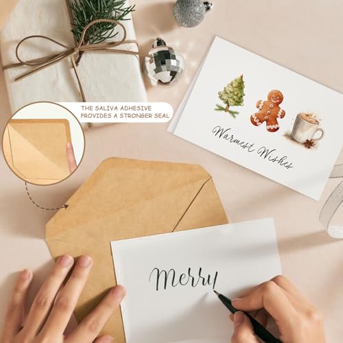 25 Pack Christmas Greeting Cards with Envelopes & Stickers - Holiday Watercolor Designs