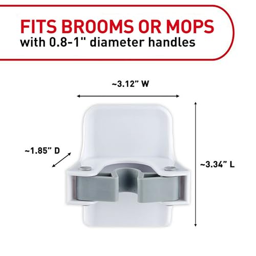 Adhesive Wall-Mount Broom and Mop Gripper - Damage-Free Organizer