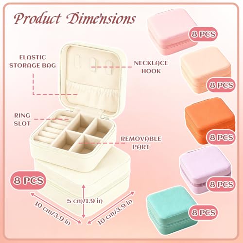 48-Piece Mini Travel Jewelry Case Set - Compact PU Leather Organizer