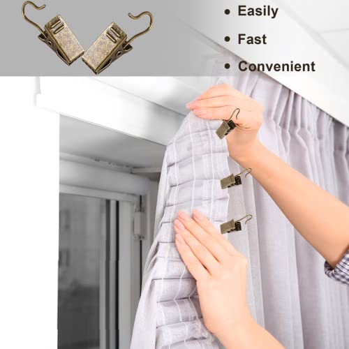 30 Pack Mini Bronze Curtain Clips - Heavy-Duty Metal Hook Clips for Hanging