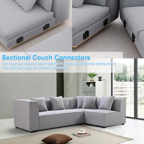 Heavy Duty Sectional Couch Connectors - 4 Pack Universal Sofa Interlocking Brackets