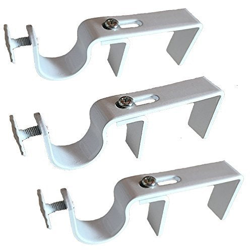 No-Drill Curtain Rod Brackets for Vertical Blinds - Set of 3, White