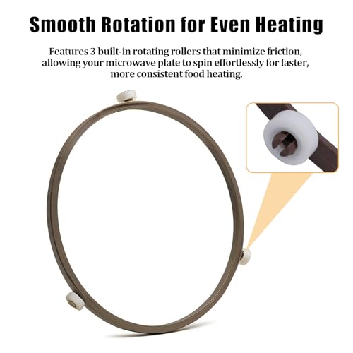 7-Inch Microwave Turntable Ring Replacement with 3 Smooth Rollers