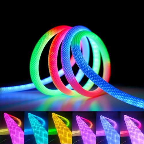 Cofiveevo 16.4FT Waterproof RGB LED Rope Lights with Music Sync, DIY Outdoor & Bedroom Decoration