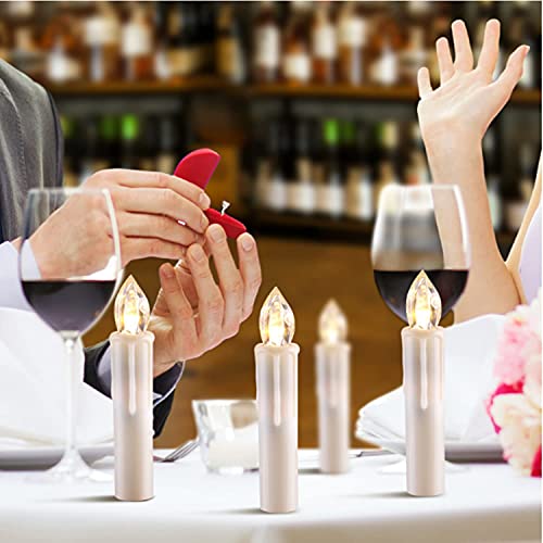Hannahong 10 pcs Flameless LED Taper Candles with Remote, Battery Operated, Flickering Warm White Lights for Holiday & Party Decor