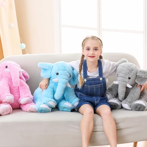 5 lb Weighted Elephant Stuffed Animal, 16-Inch Soft Plush Pillow