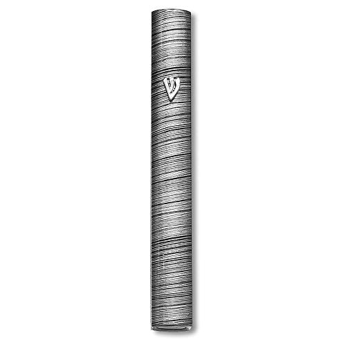 5-Inch Aluminum Mezuzah Case, Modern Striped Design, Weatherproof
