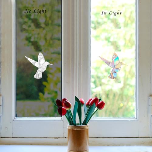 Bird Strike Window Clings - 48 Pieces Hummingbird & Circle Decals