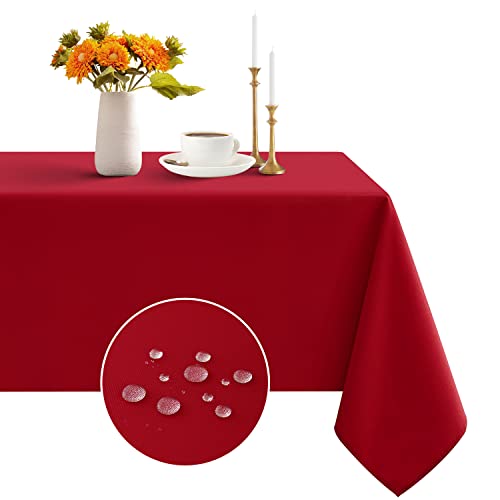 Romanstile Red 54x78 in Rectangle Tablecloth Waterproof & Wrinkle-Resistant