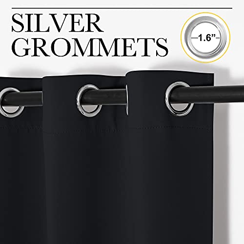 NICETOWN Blackout Curtains Thermal Insulated 42x63 Black 2 Panels