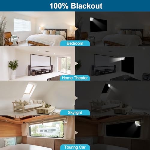 100% Blackout Window Shades - Portable DIY Blinds for Travel