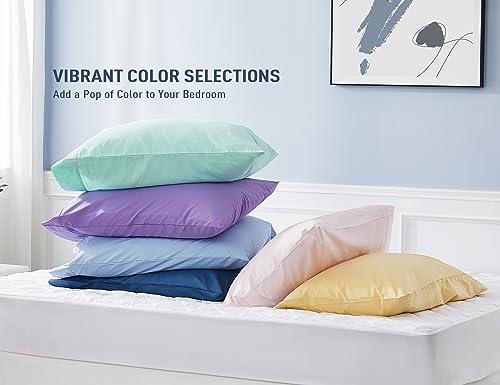 100% Cotton Percale Pillowcases - Standard/Queen Size, Set of 2, White
