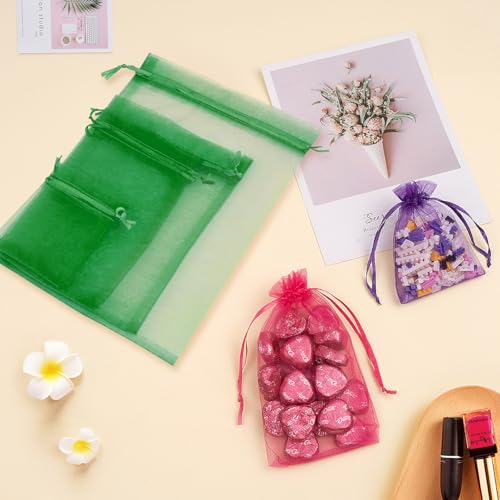Crweety 50PCS Organza Bags 3x4 Multicolor Small Gift Bags for Jewelry