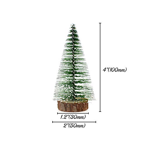 Mini Snow Frost Trees - 10pcs 100mm Mini Christmas Tree Decor for Holiday & Craft
