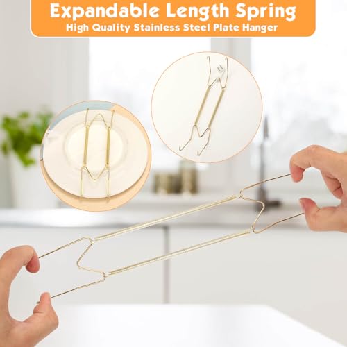 Invisible Wall Plate Hangers Set - 14-Piece Stainless Steel Display Holders