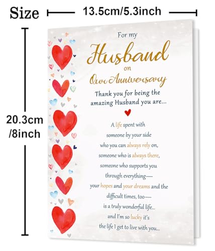 Funny Anniversary Card for Husband - Romantic 5x7 Greeting Card