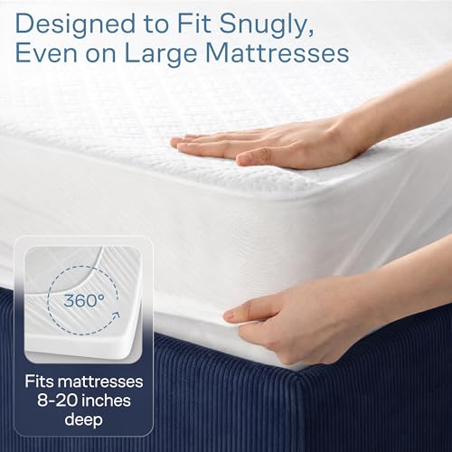 100% Waterproof Twin Mattress Protector - Cooling Bamboo Fabric