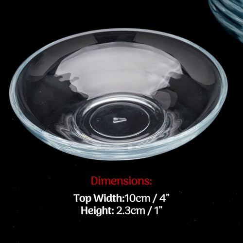 Glass Saucer Plates Set of 6 - Coffee & Tea Side Dishes, Small Appetizer Plates