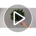 27.6-Inch Artificial Cedar Topiary Trees, UV Resistant Faux Pine Shrubs (Set of 2)