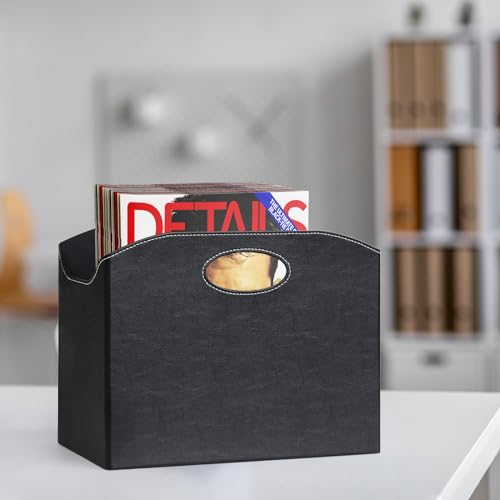 Foldable PU Leather Magazine Rack - Decorative Floor Book Storage Organizer