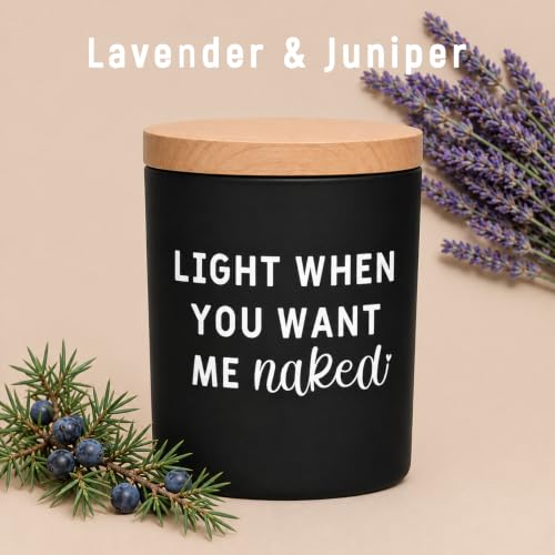 NEWZEST Matte Black Glass Romantic Candle for Couples - Lavender & Juniper Scent, Wedding & Anniversary Gift