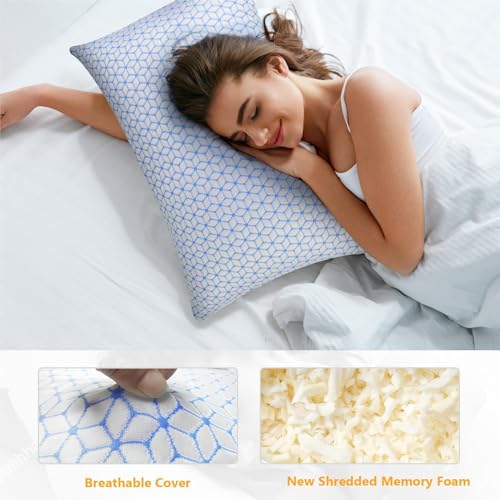 Love Attitude Adjustable Cooling Shredded Memory Foam Pillows, King Size 2-Pack